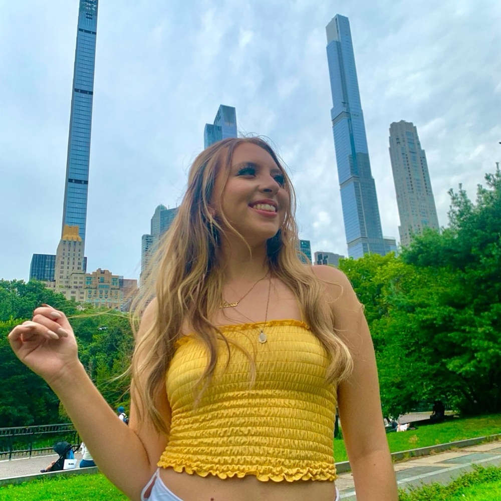 Forever 21 Sunny Yellow Smocked Crop Top